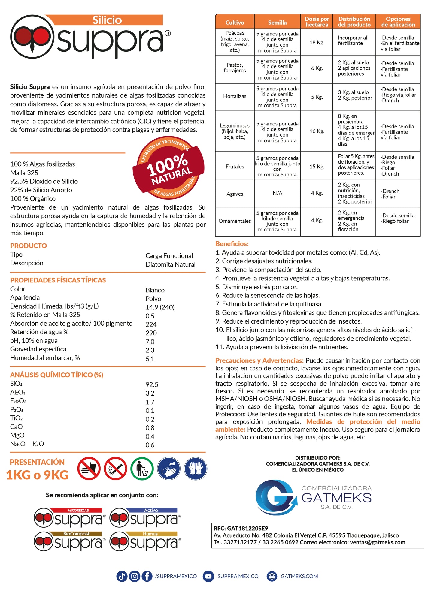 Silicio 1 kg + Micorriza Suppra 2 kg