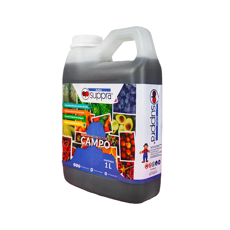 AMINO SUPPRA DE 1L bioestimulante orgánico, vista 3/4 producto
